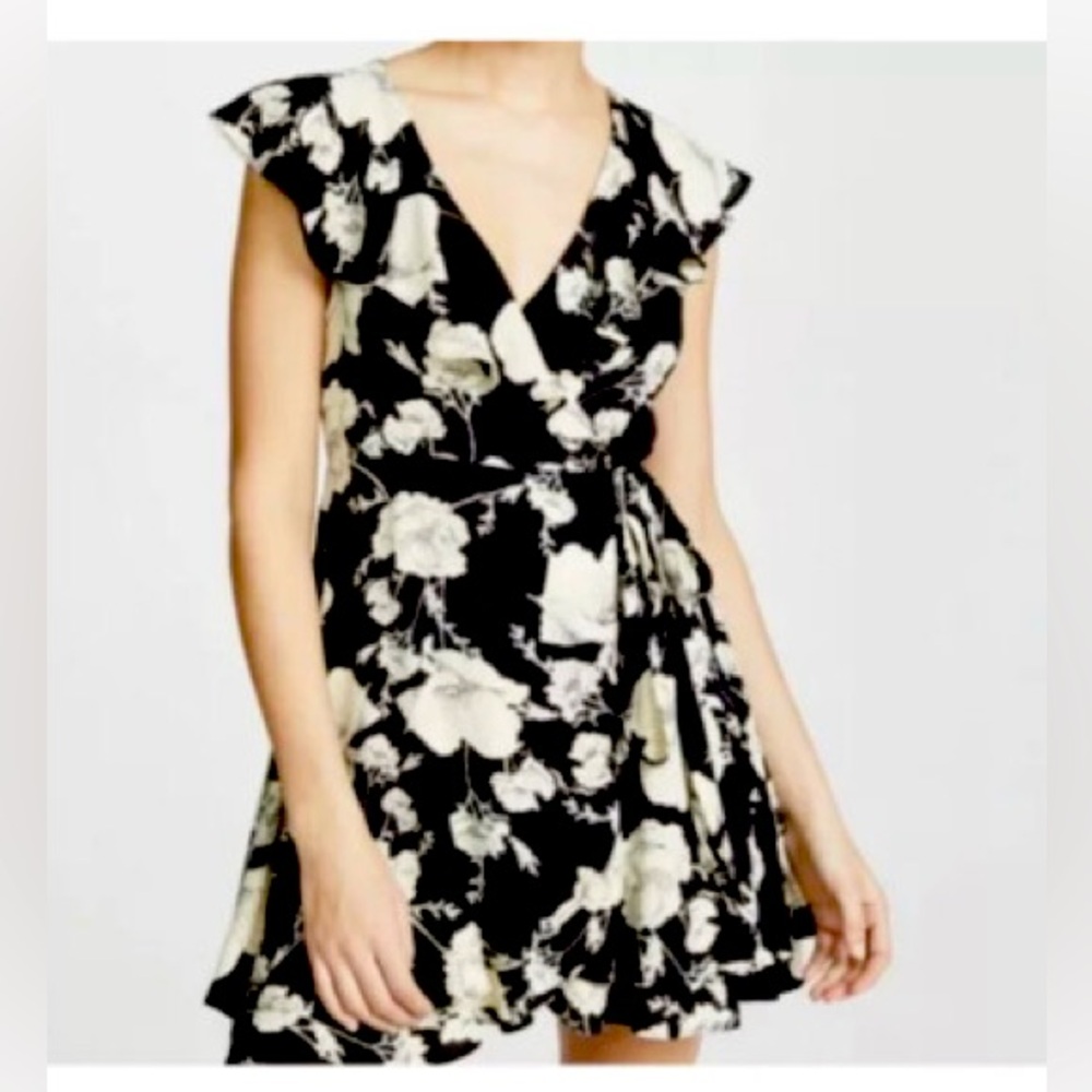 Free People Black and White Floral Midi Dress